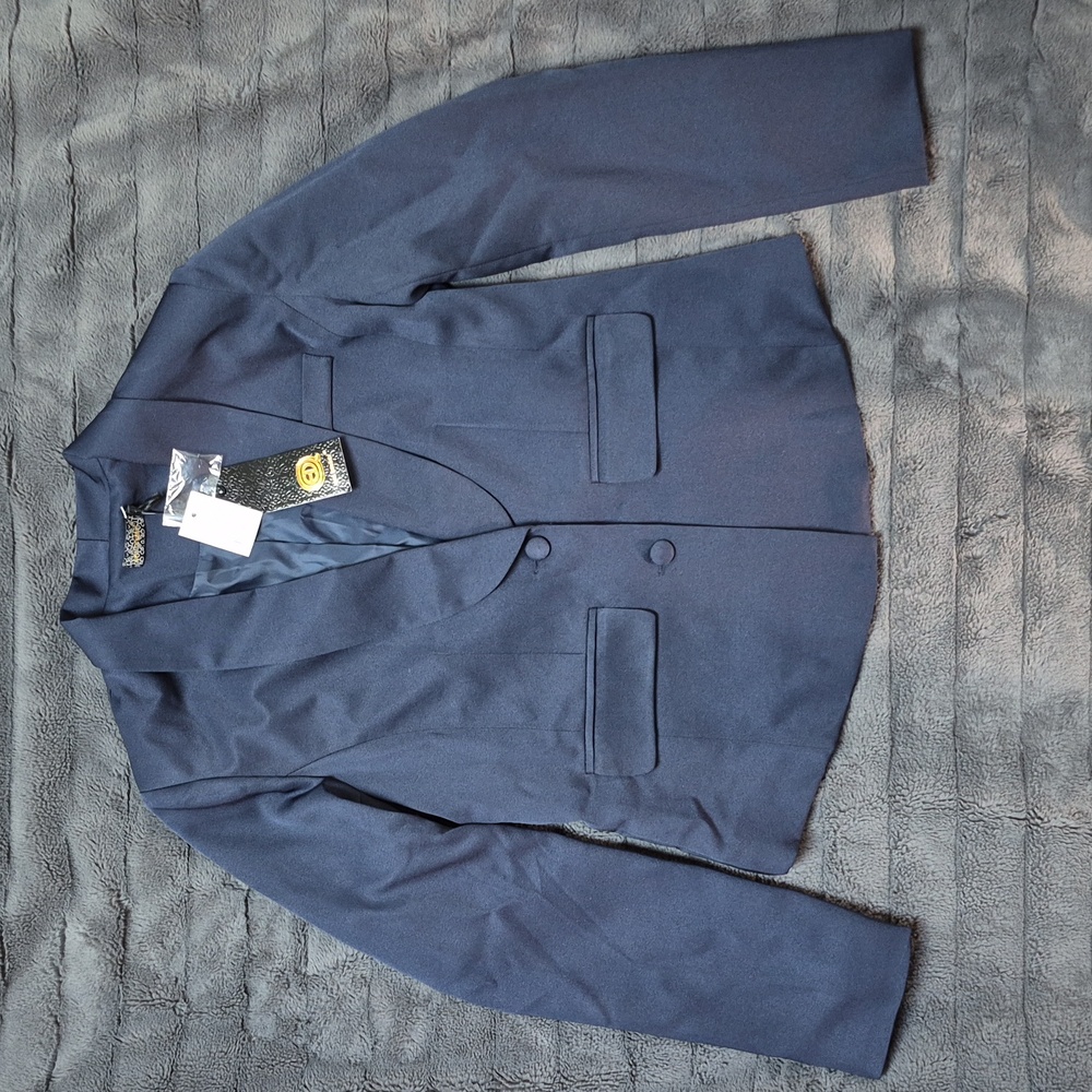 QED London Women's Navy 2 Button Blazer Size Large, New With Tags! - Picture 5 of 13
